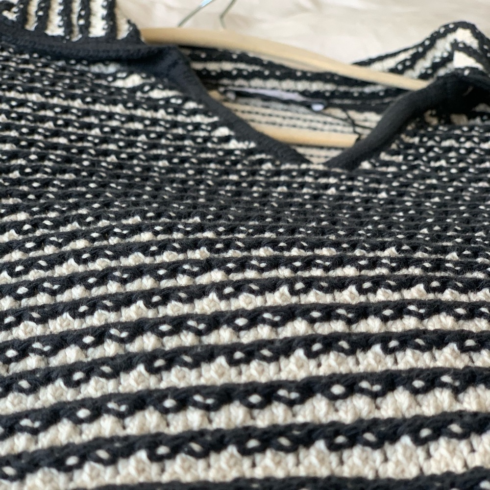 MANGO Striped Knit Short Sleeve Polo - Cream & Black - Picture 4 of 6